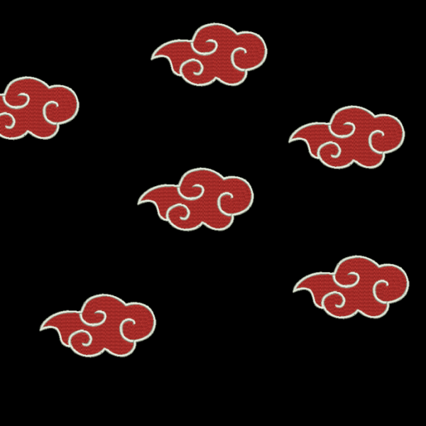 Matriz De Bordado - Nuvem Vermelha Akatsuki - Bordando Na Prática